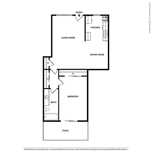 Floor plan Medium 1 Bedroom