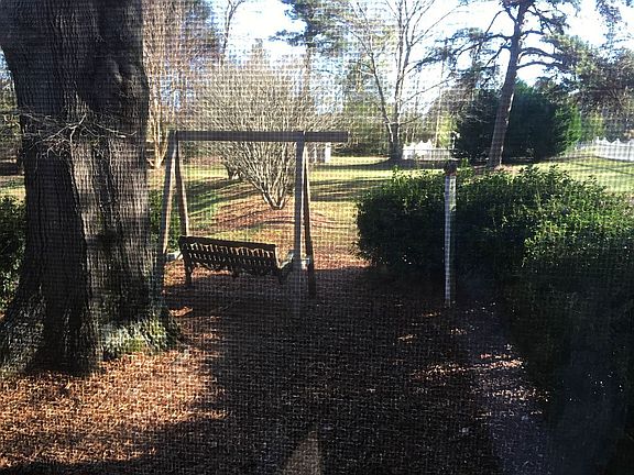 Side yard, swing stays