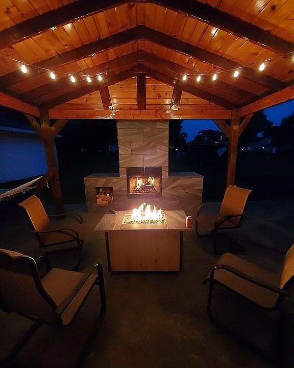 the rear patio and ramada at