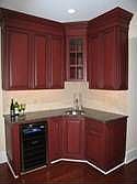 Corner cabinets in breakfast room