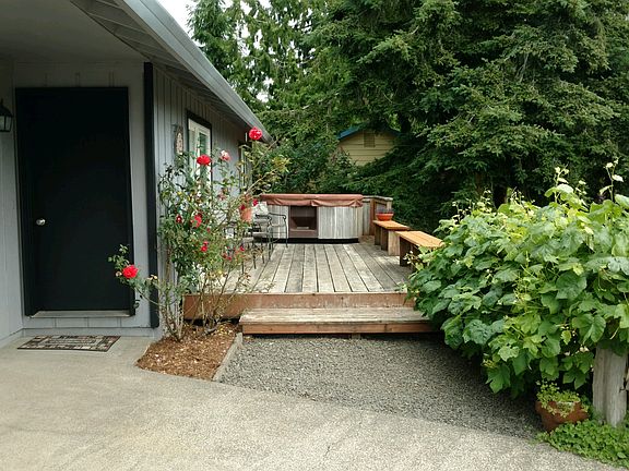 Front door and deck area