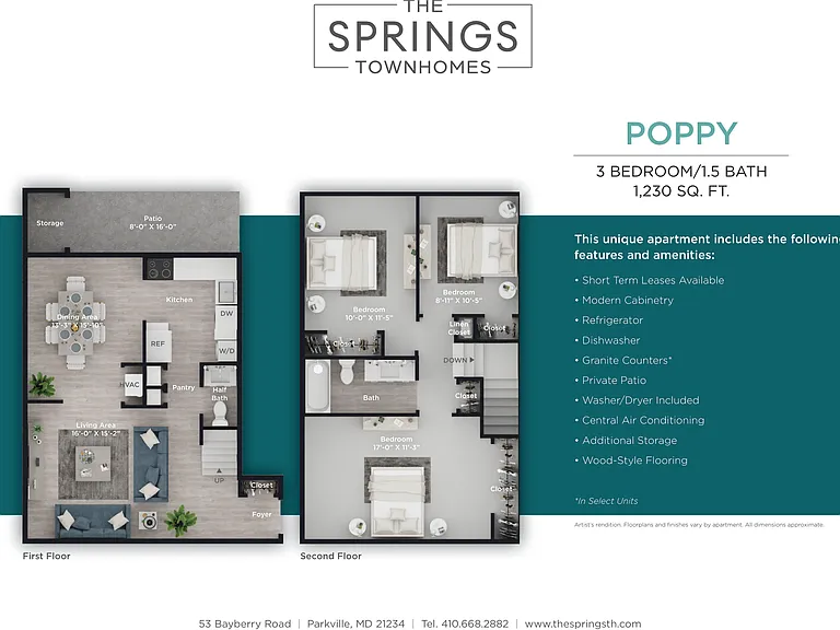 Explore the Poppy floor plan at The Springs Townhomes, designed for modern living with luxurious amenities. Explore the Poppy floor plan at The Springs Townhomes, designed for modern living with luxurious amenities.