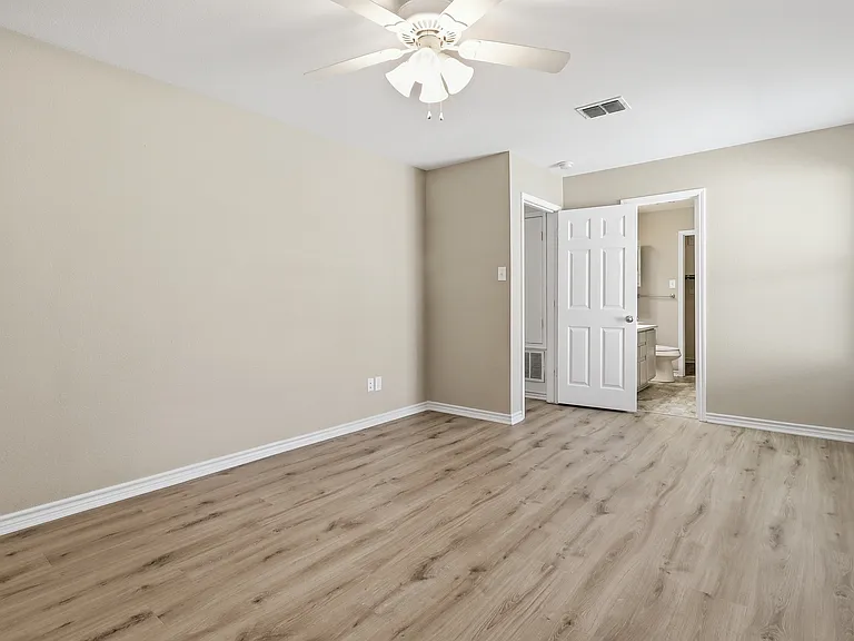 Primary bedroom is a great size.