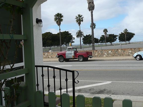 Looking at Point Fermin Park from the courtyard.