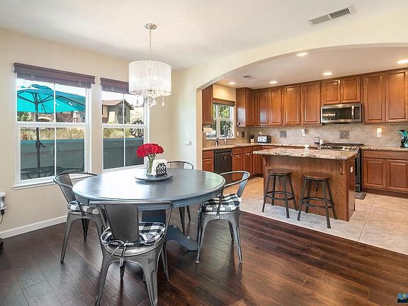 Kitchen opens to dinning area