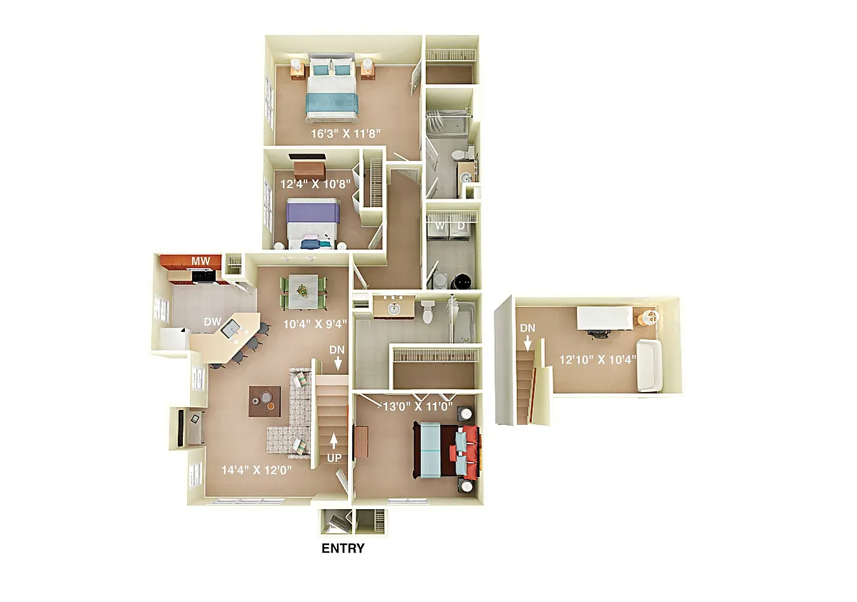 Floor plan Smithfield 3 Bedroom 2 Bath