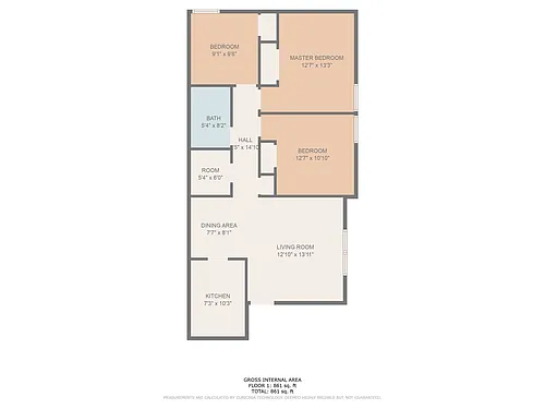 Floor plan 3 Bed 1 Bath