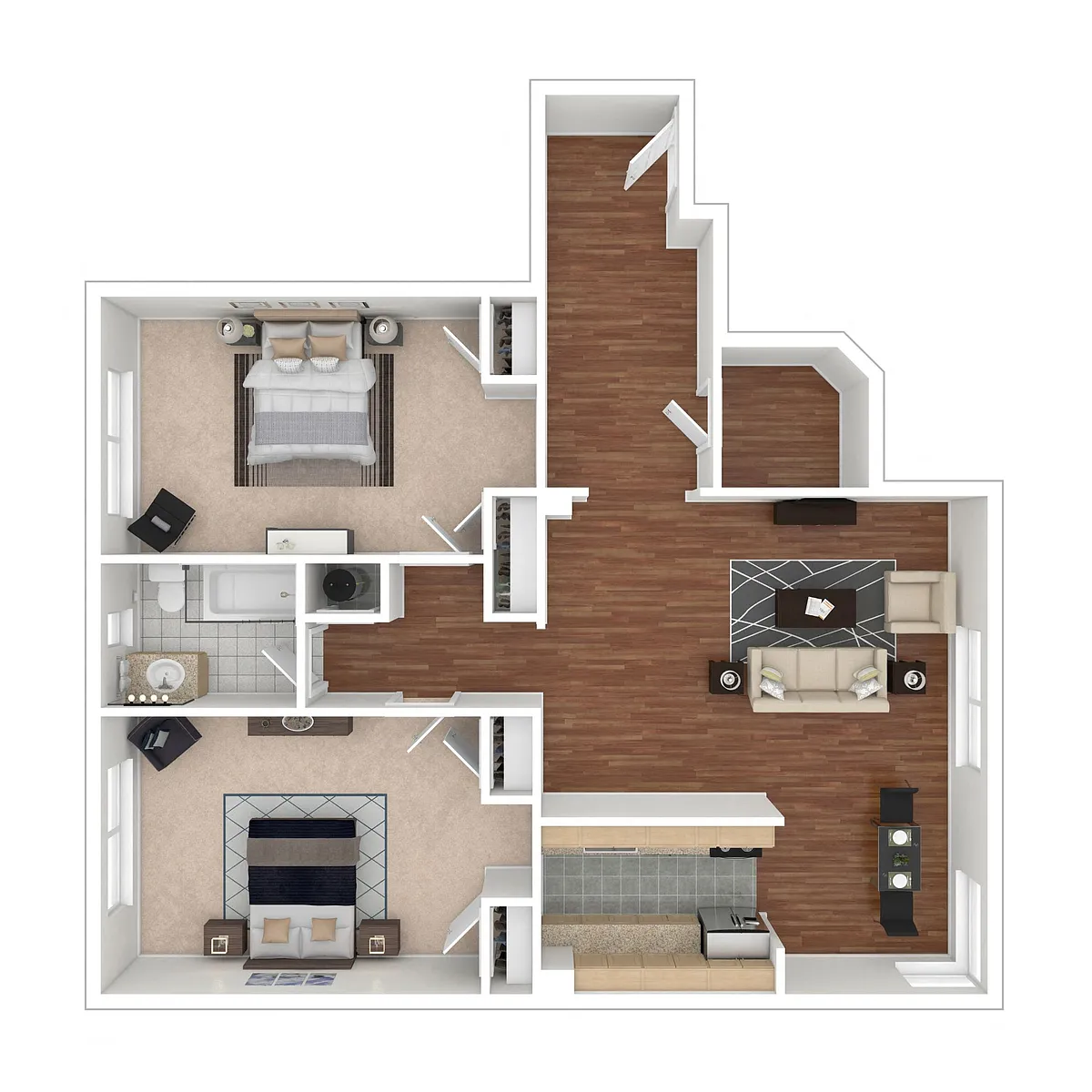 Floor plan 2 Bedroom Floorplan GA