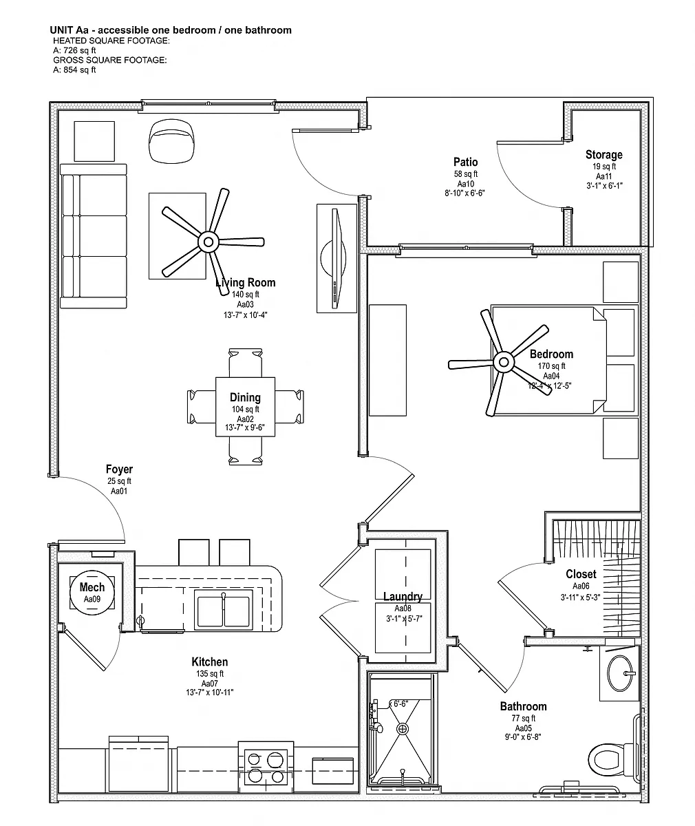 Floor plan 1 Bedroom