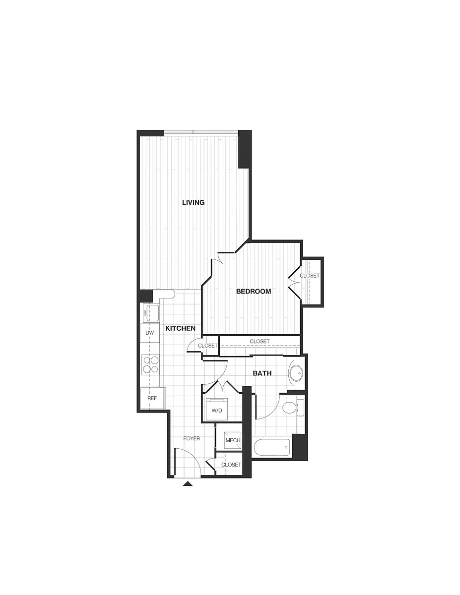 Floor plan Studio/1 Bath with Den