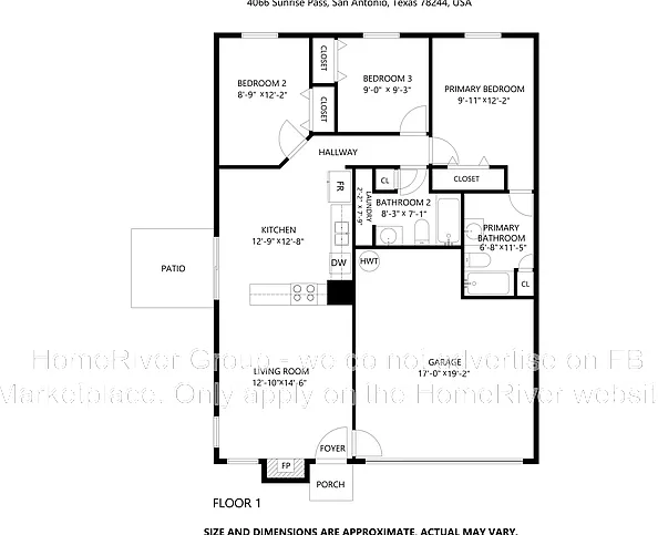 3 bed, 2.0 bath, 977 sqft, $1,335 — Photo 2