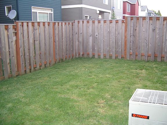 fully fenced backyard