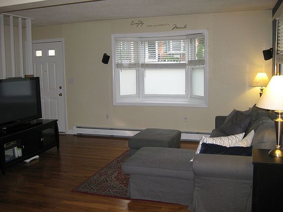 Living room with bay window