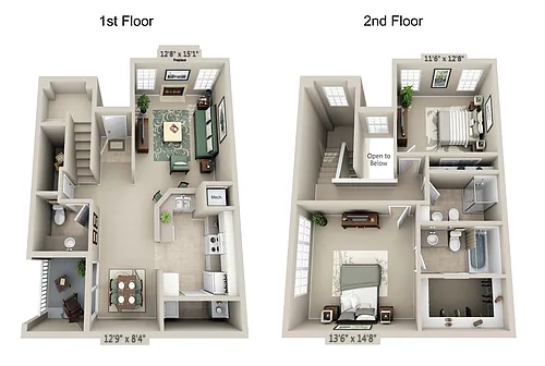 Floor plan 2 Bed 2.5 Bath