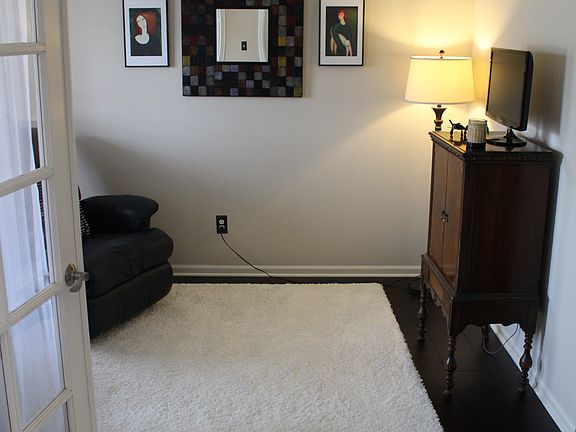 French doors into library