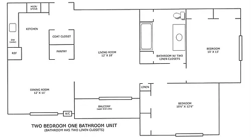 Floor plan Two Bedroom