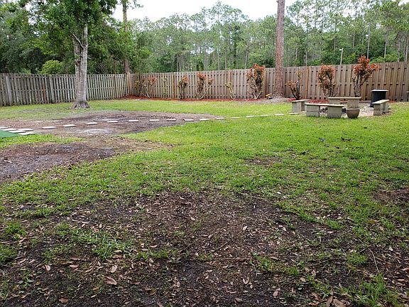 Backyard, newly seeded