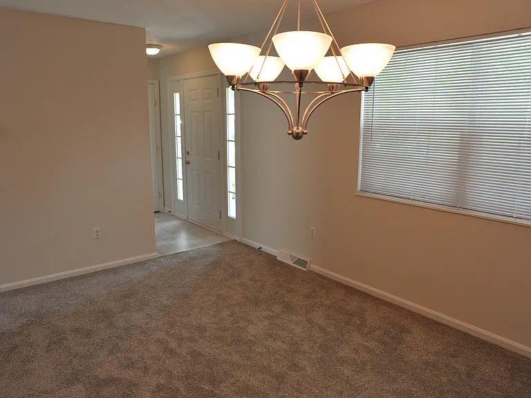 First floor entry and dining room