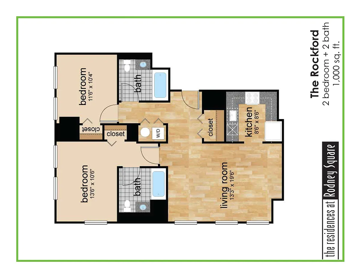 Floor plan Rockford Two Bedroom
