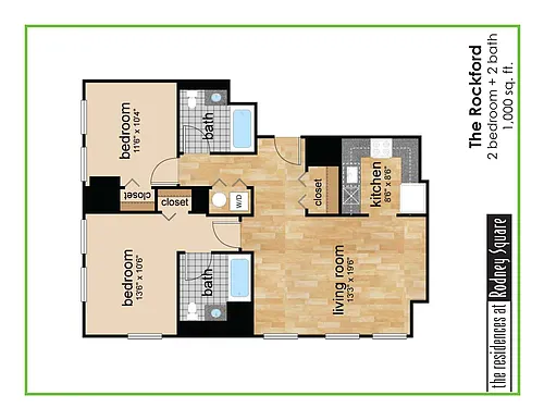 Floor plan Rockford Two Bedroom