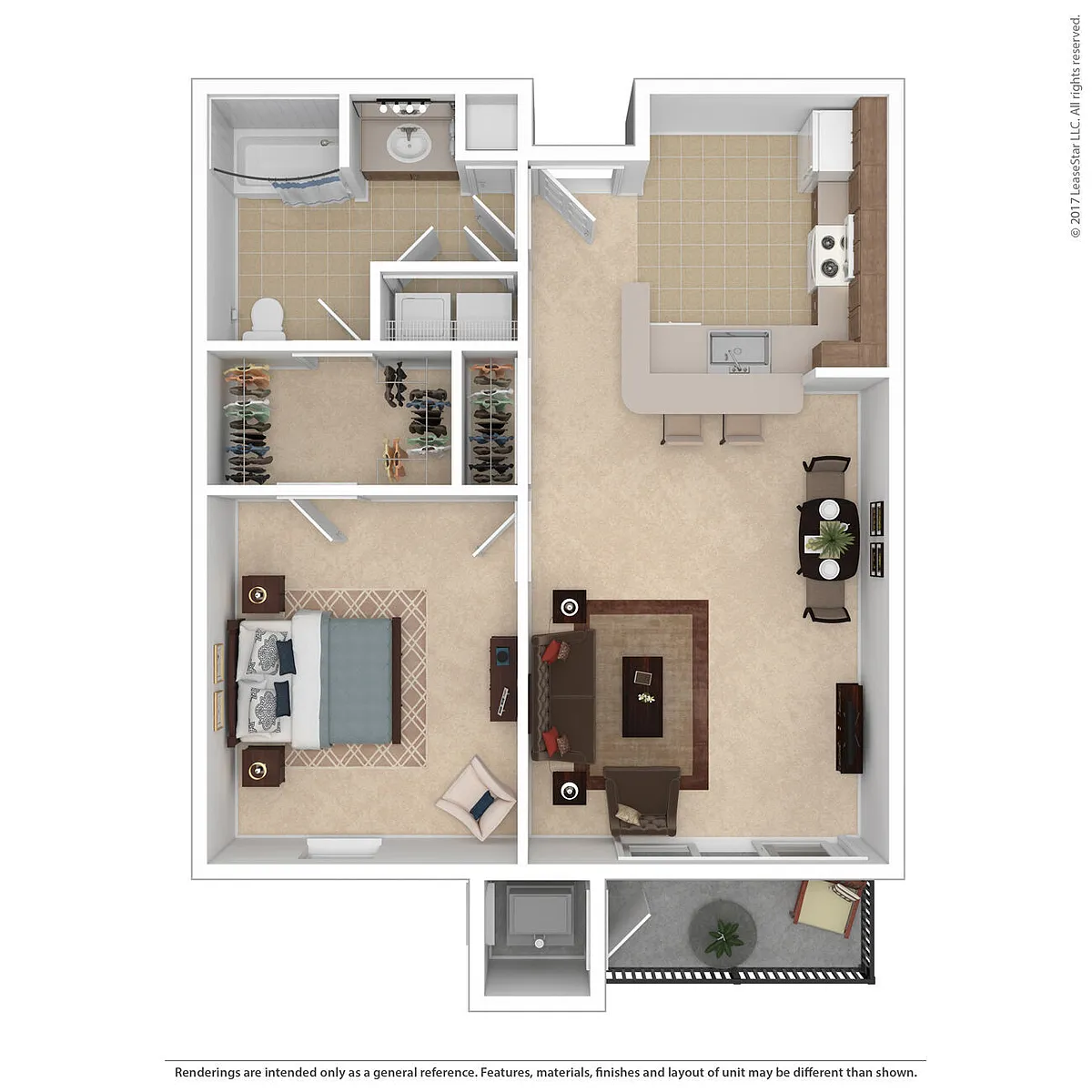 Floor plan 1 Bedroom Traditional