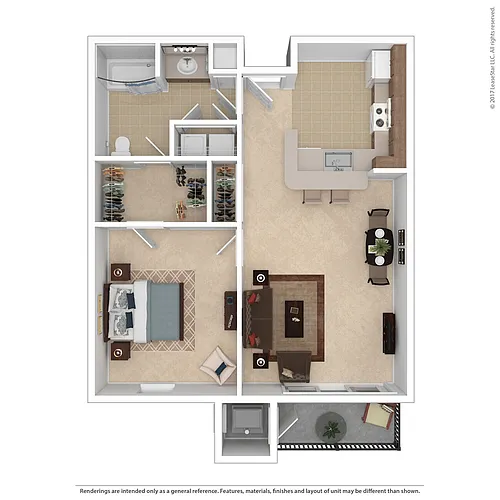 Floor plan 1 Bedroom Traditional