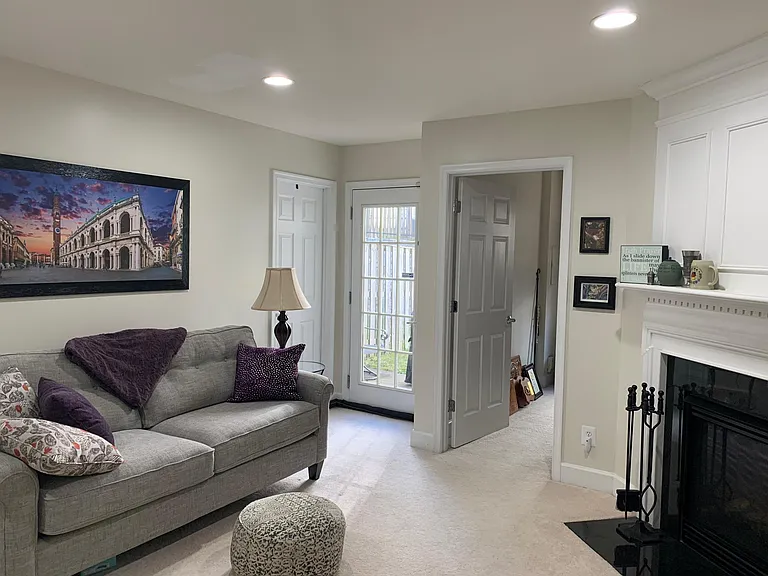 Basement/Theatre Room with Fireplace