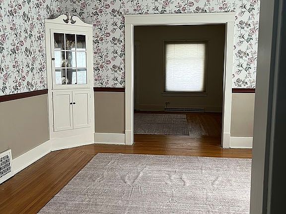 Dining room with window seat