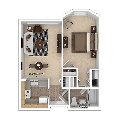 Floor plan One Bedroom