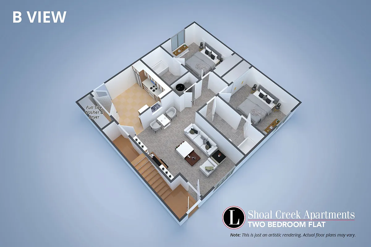 Floor plan One Bedroom Townhome