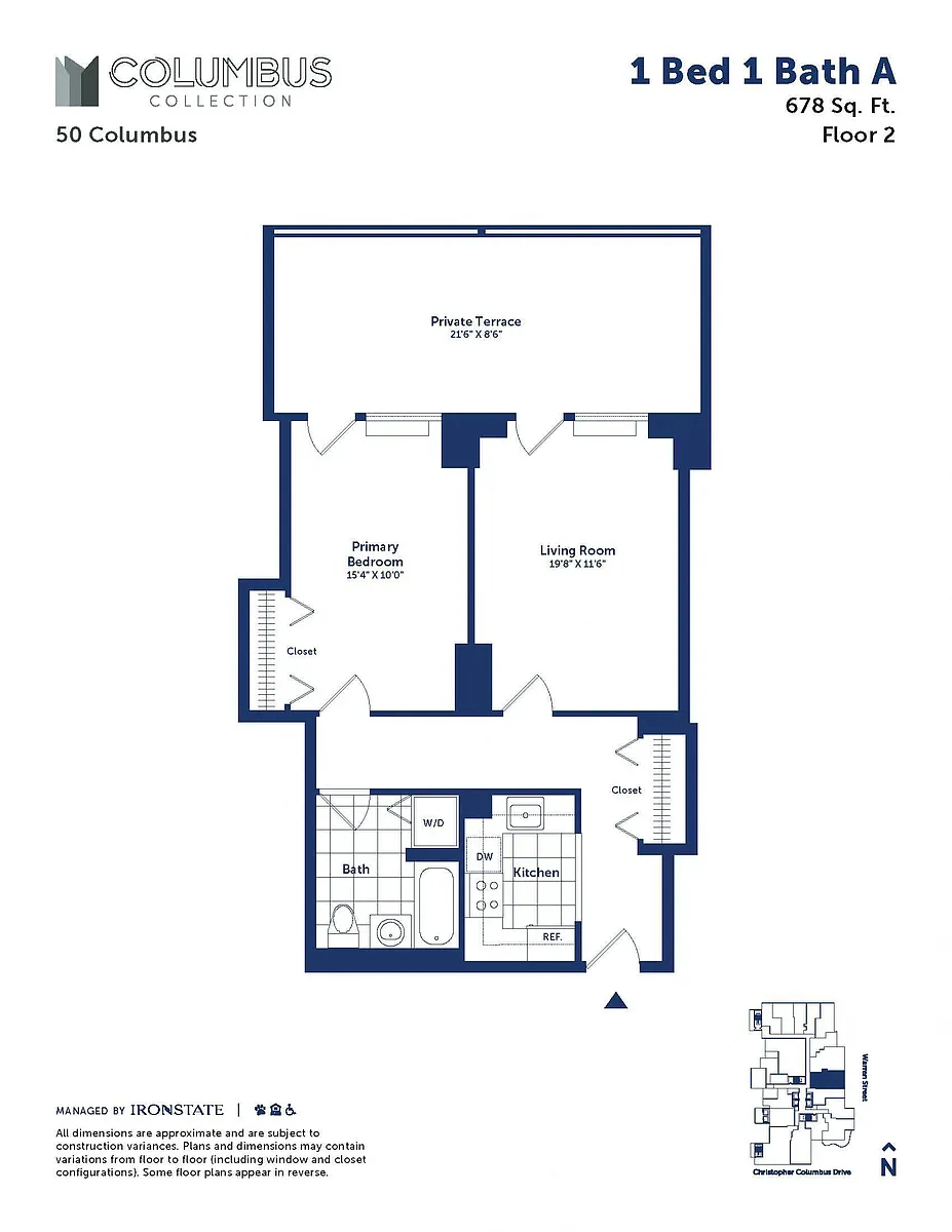 Floor plan 1 Bed 1 Bath A