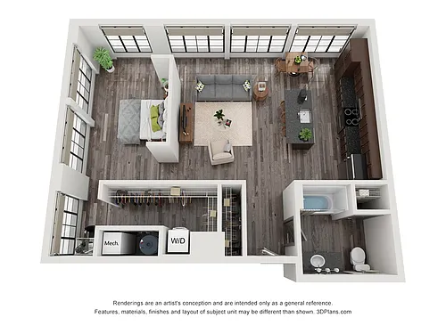 Floor plan Open 1x1 C - BTY