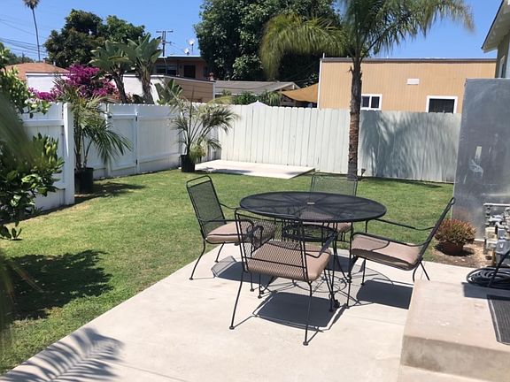 Semi private back yard. Large Storage shed arrives September 15, for cement pad in corner of yard.