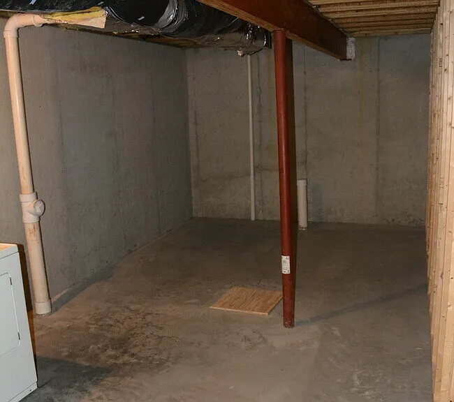 Additional storage area with Speed Queen washer/dryer