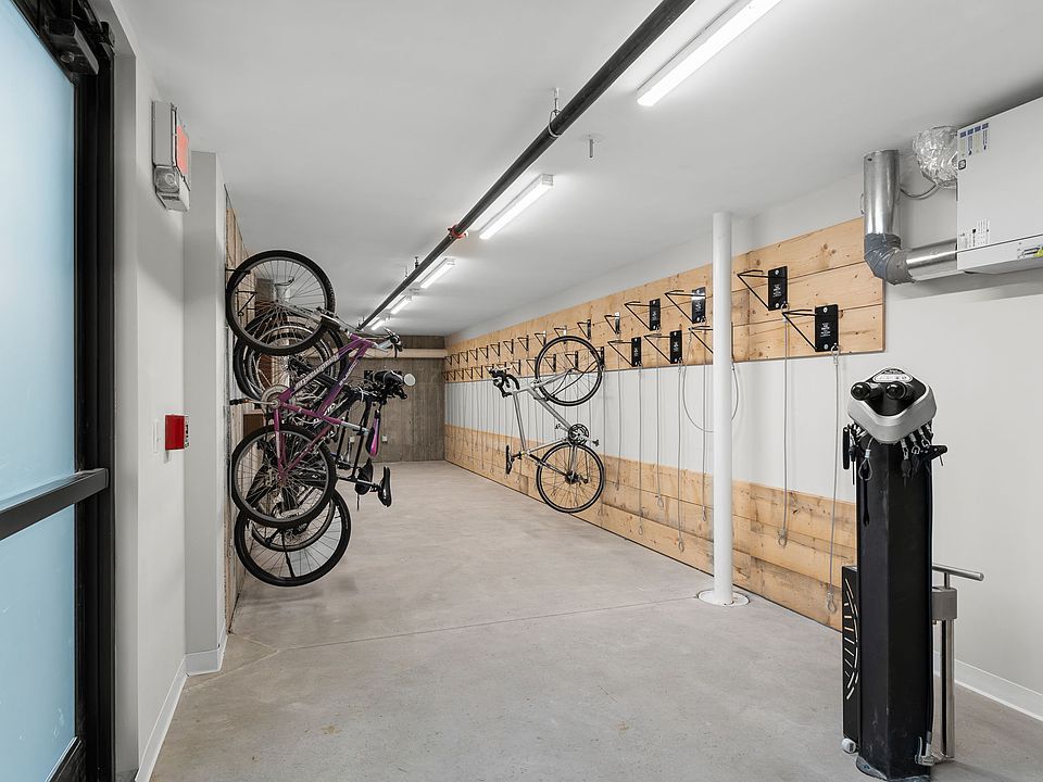 Secure indoor bike storage.