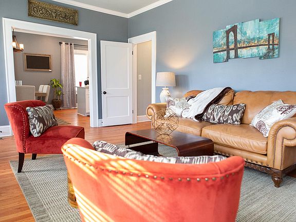 Living room looking at kitchen & hallway