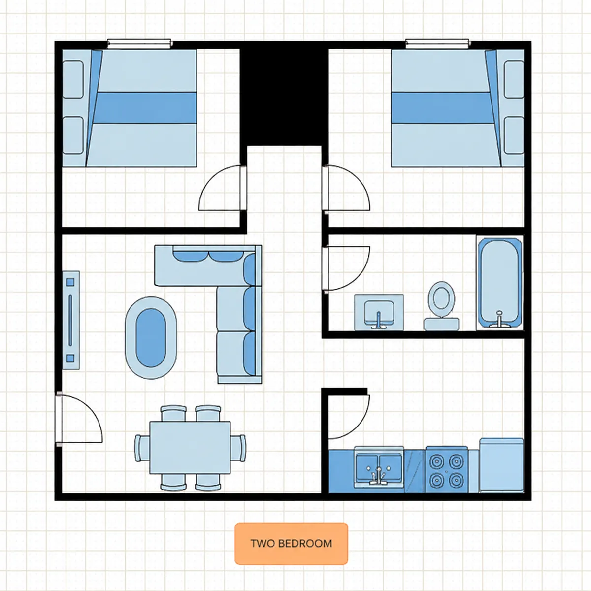 Floor plan Two Bedroom
