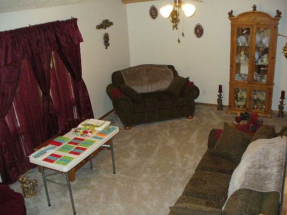 View of living room taken from upper level 