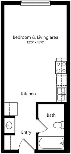 Floor plan Studio Partially Furnished