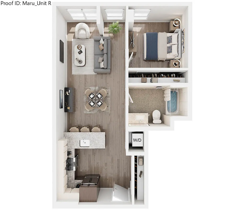 Floor plan R - 1 Bedroom