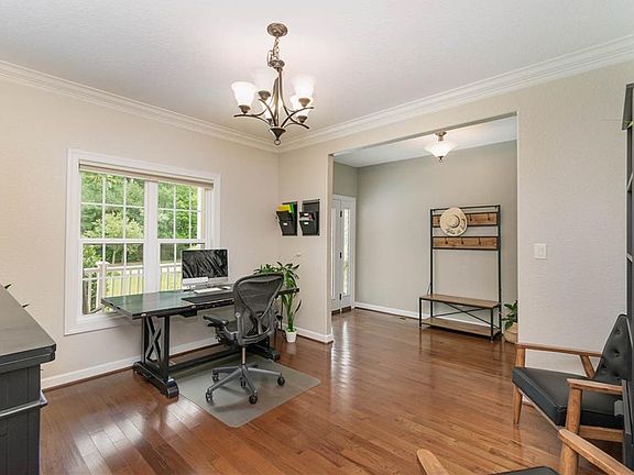 View into entryway from formal dining room