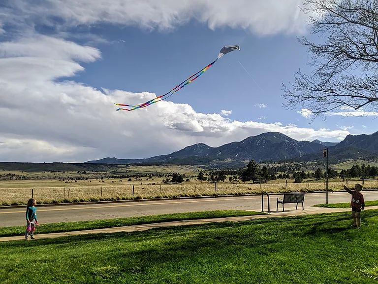 Go fly a kite! Mountain breezes keep the bugs away in the summer.