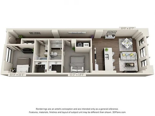 Floor plan Two Bed/Two Bath - 1006