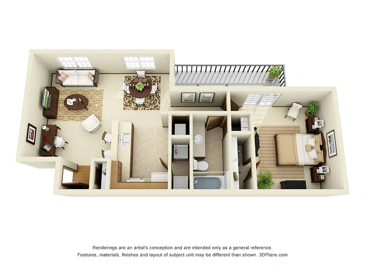 Floor plan One Bedroom B
