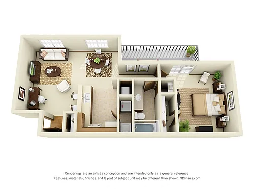 Floor plan One Bedroom B