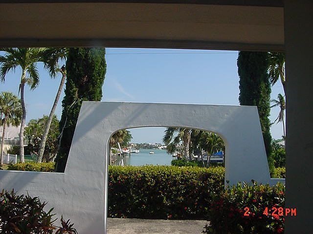View down canal from front door.