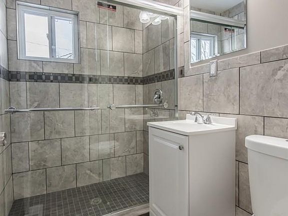 Completely remodeled bathroom with walk-in shower