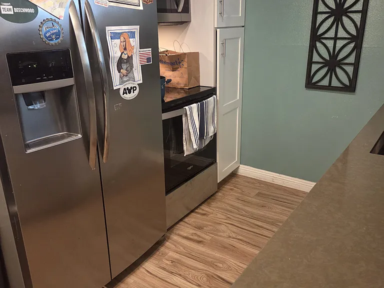 Kitchen: Fridge not supplied.