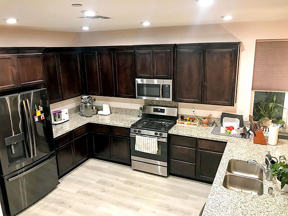 Kitchen with stainless steel applicances