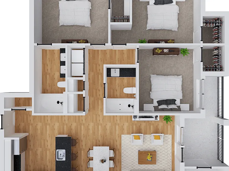 1,285 square foot, three bedroom, two bath apartment home 1,285 square foot, three bedroom, two bath apartment home